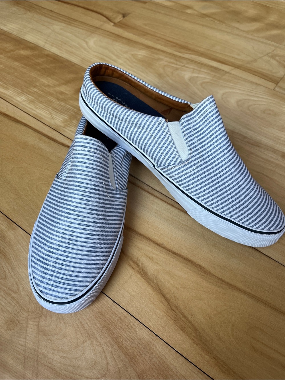 G.H. Bass Navigate Slide blue/white Striped Sneaker Mules - Women's Size 8M
